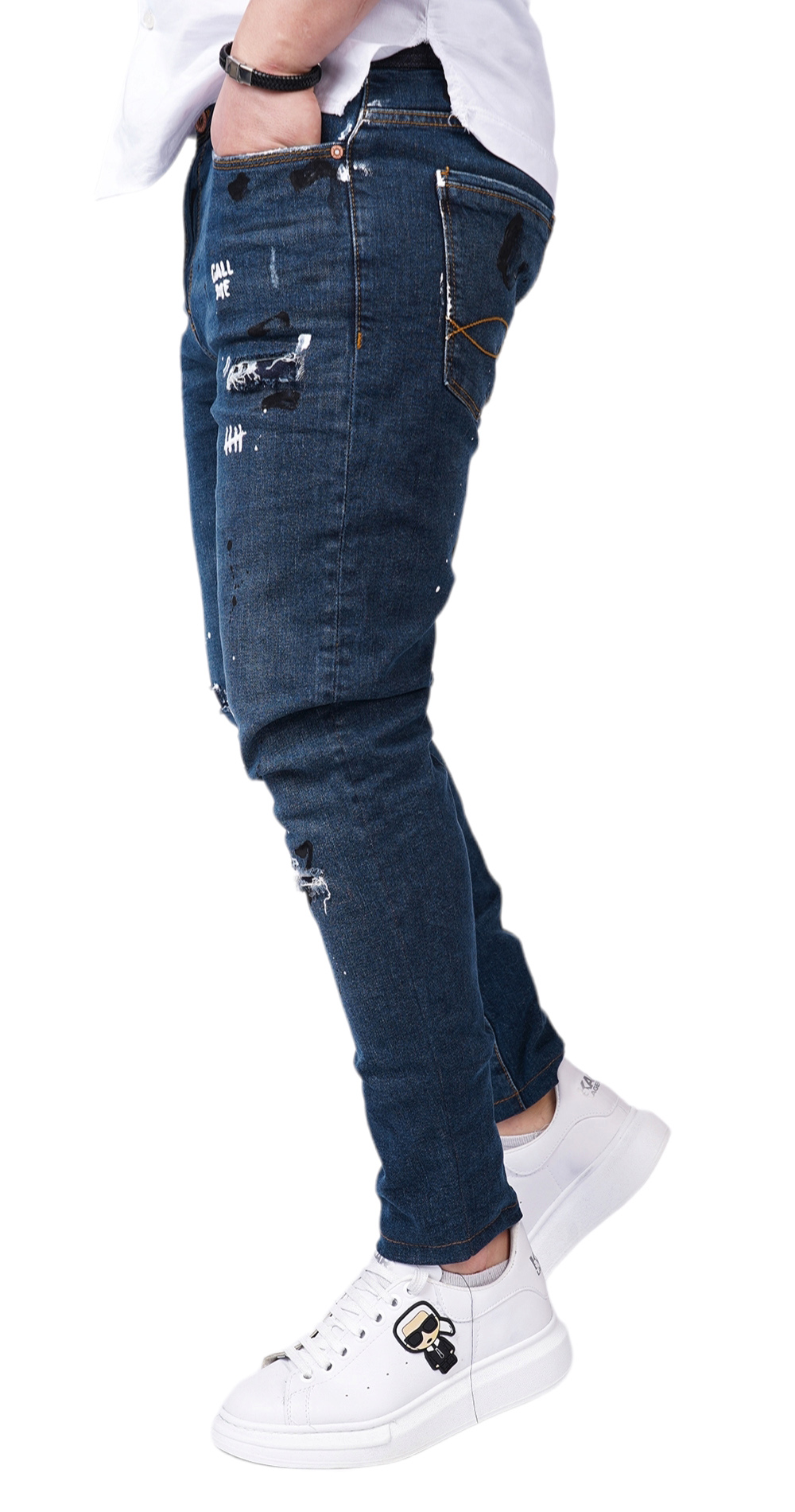 Special blue denim jeans anterioare MJL6125 Special blue denim jeans MJL6125