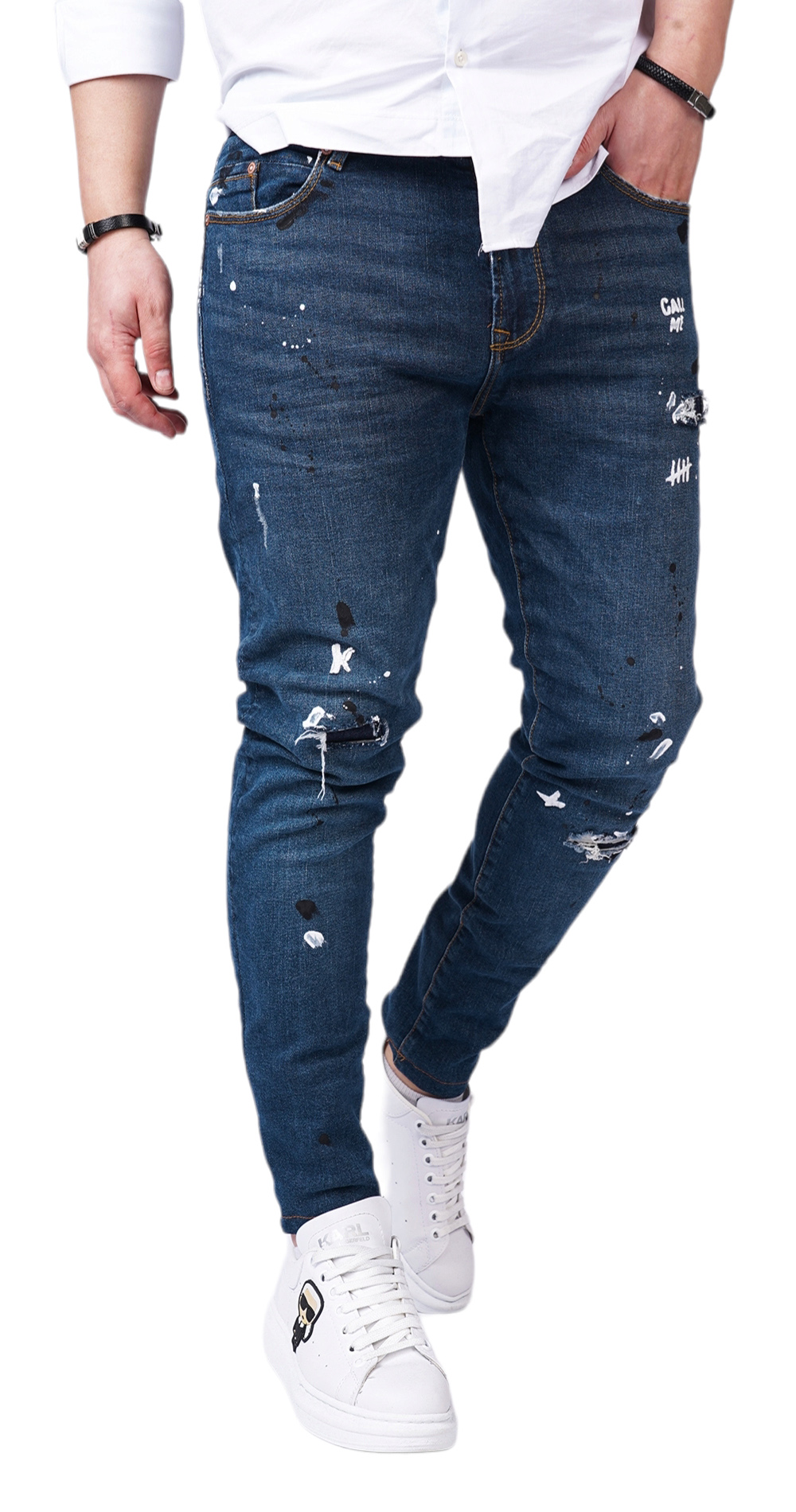 Special blue denim jeans anterioare MJL6125 Special blue denim jeans MJL6125