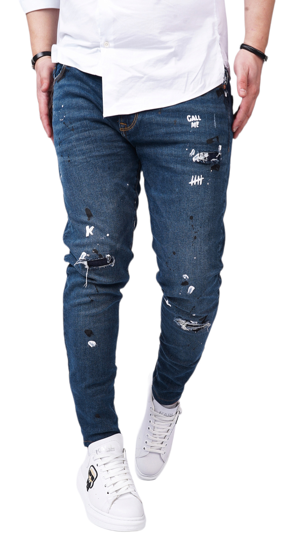 Special blue denim jeans anterioare MJL6125 Special blue denim jeans MJL6125