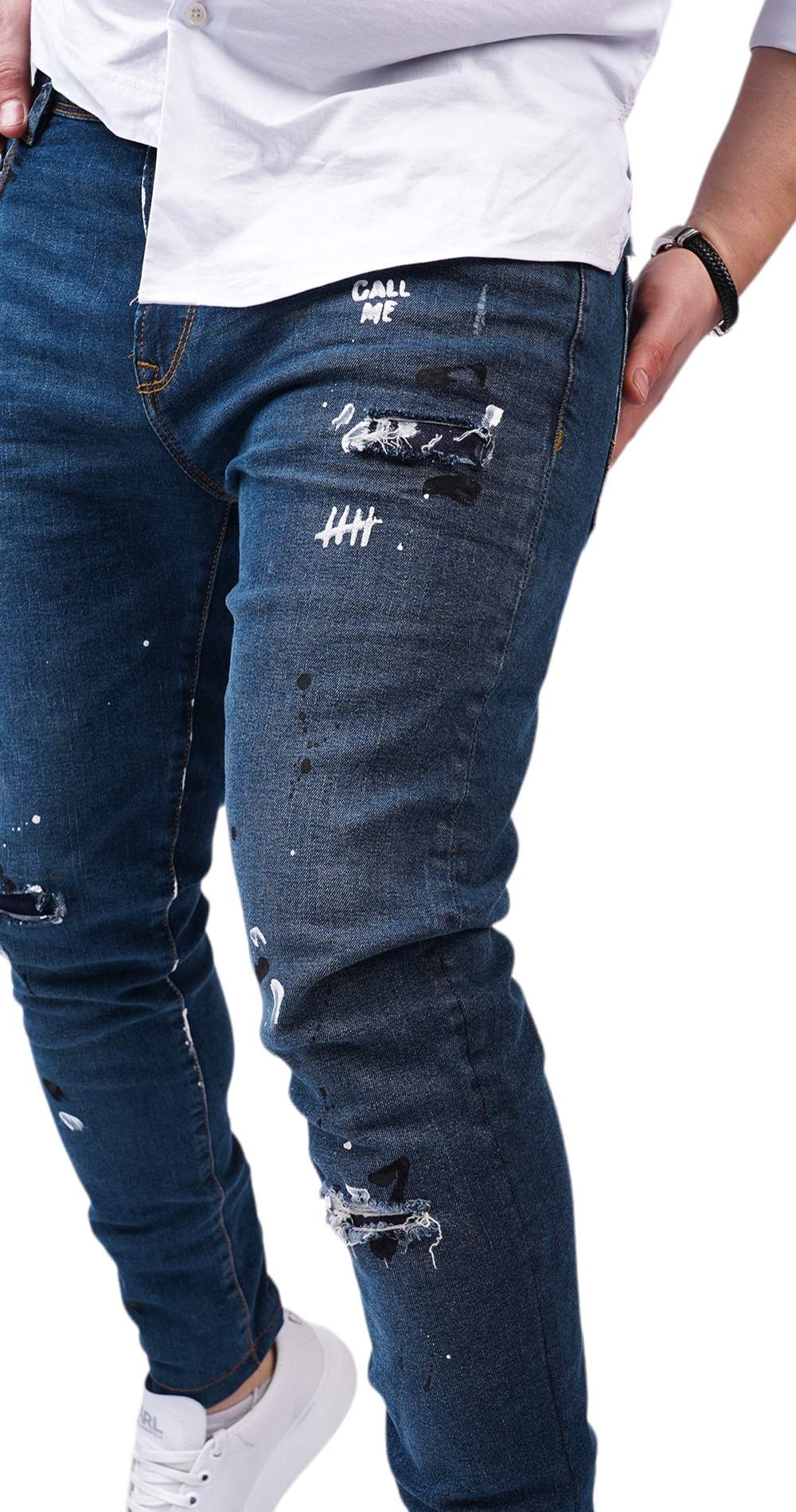Special blue denim jeans anterioare MJL6125 Special blue denim jeans MJL6125