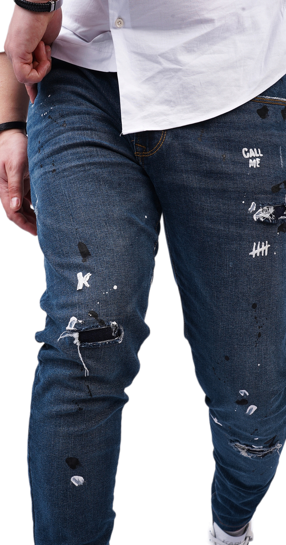 Special blue denim jeans anterioare MJL6125 Special blue denim jeans MJL6125