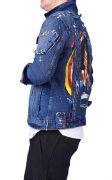 Geaca blugi cu elemente pictate manual si elemente distressed MGL6131