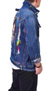 Geaca blugi cu elemente pictate manual si elemente distressed MGL6131