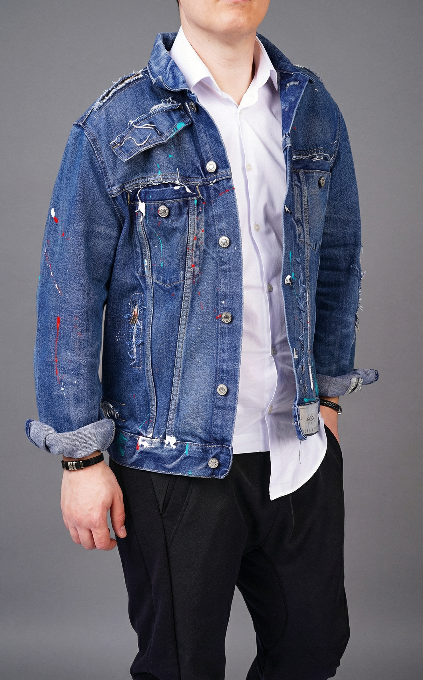 Geaca de blugi cu elemente pictate manual FESTIVAL-EVENTS MGL6132 Geaca de blugi cu elemente pictate manual MGL6132