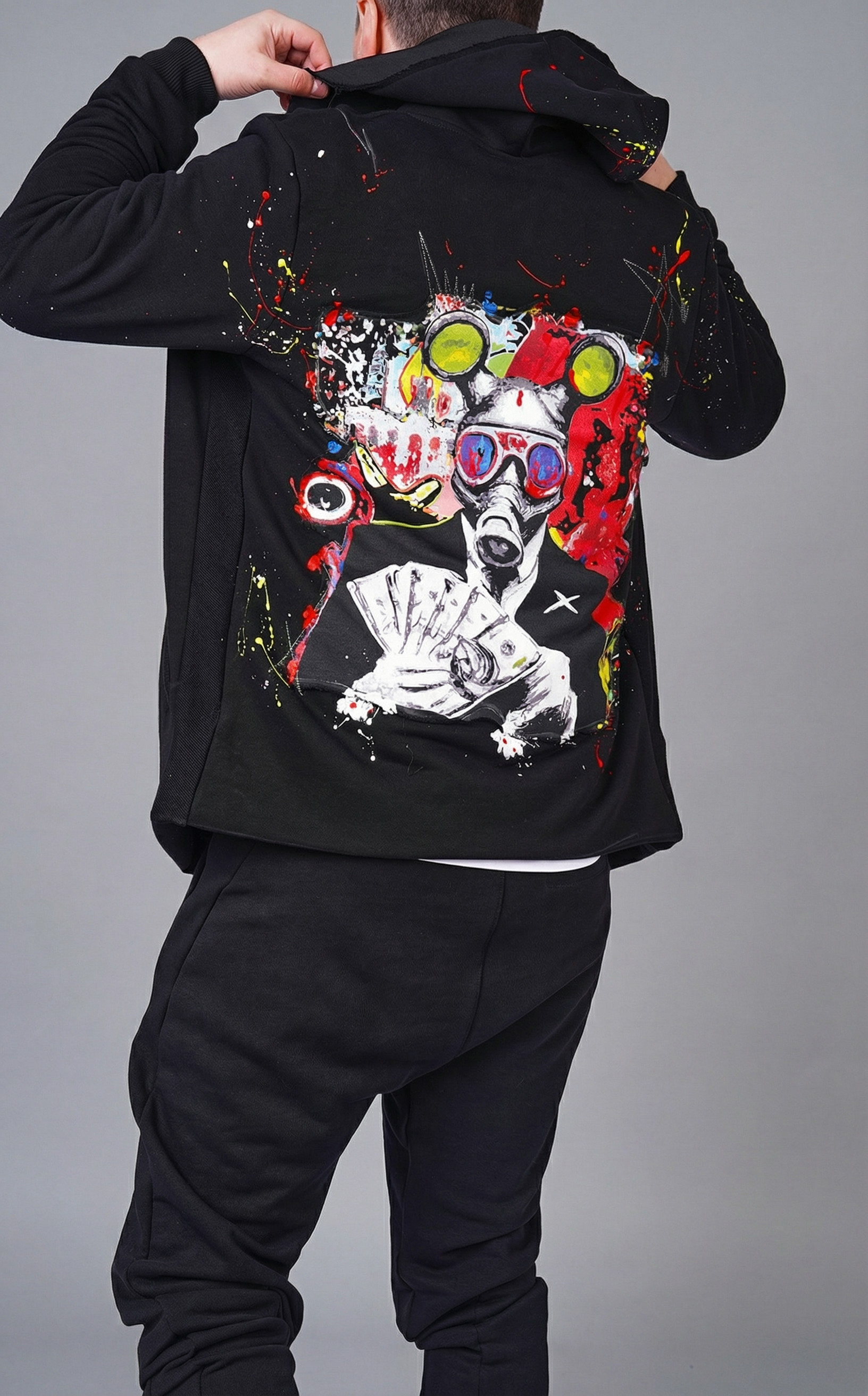 Hanorac cu elemente handmade, pictate manual 7-Ani MHL6133 Hanorac cu elemente handmade, pictate manual MHL6133