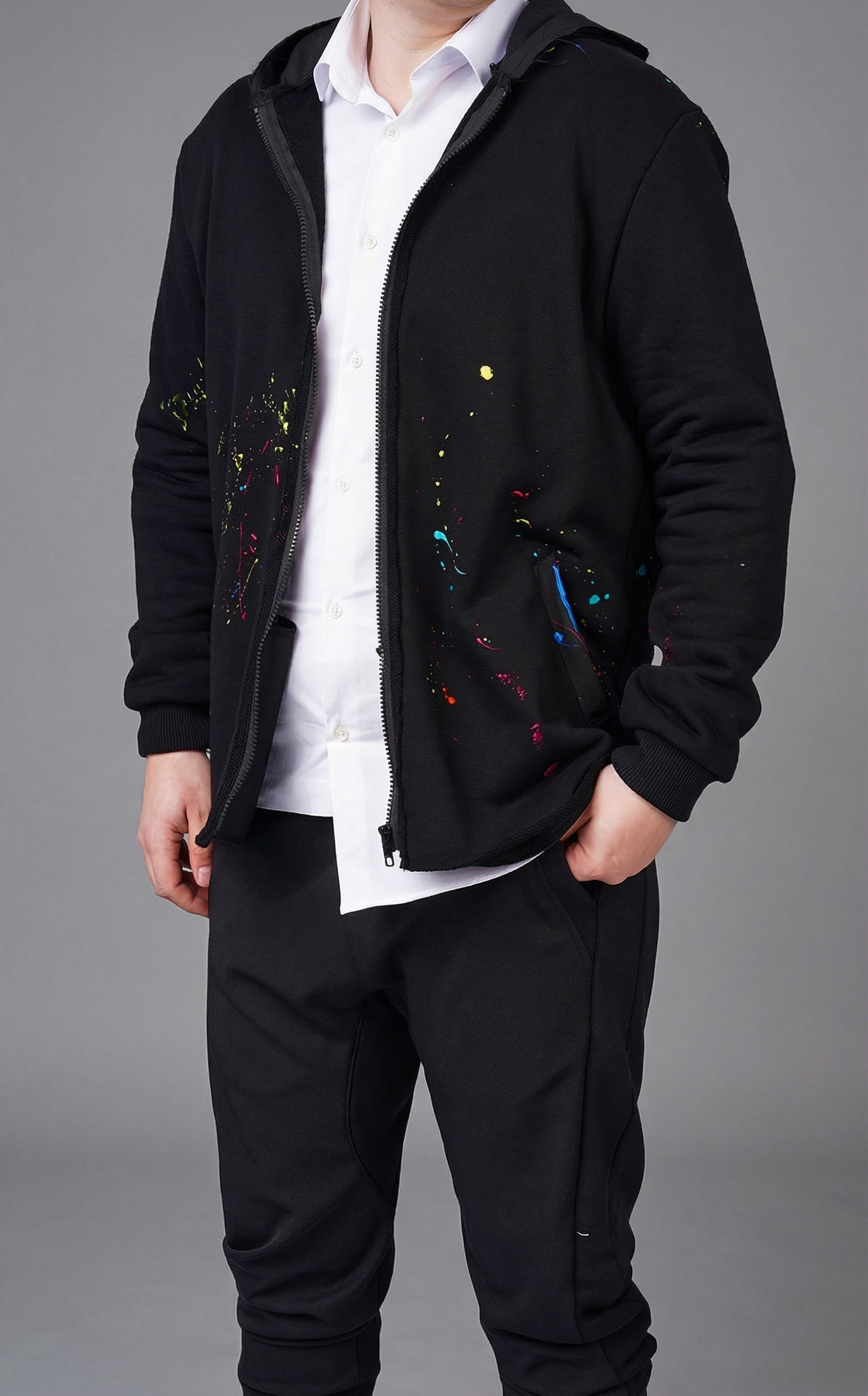 Hanorac cu elemente handmade, pictat manual 7-Ani MHL6134 Hanorac cu elemente handmade, pictat manual MHL6134