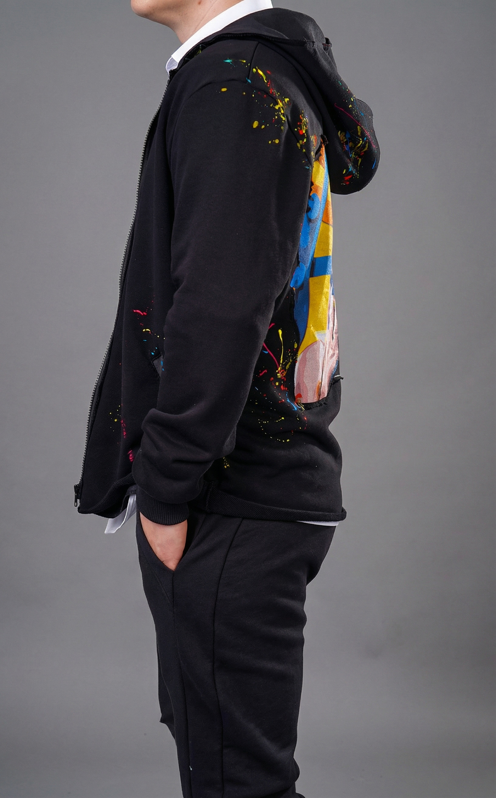 Hanorac cu elemente handmade, pictat manual 7-Ani MHL6134 Hanorac cu elemente handmade, pictat manual MHL6134