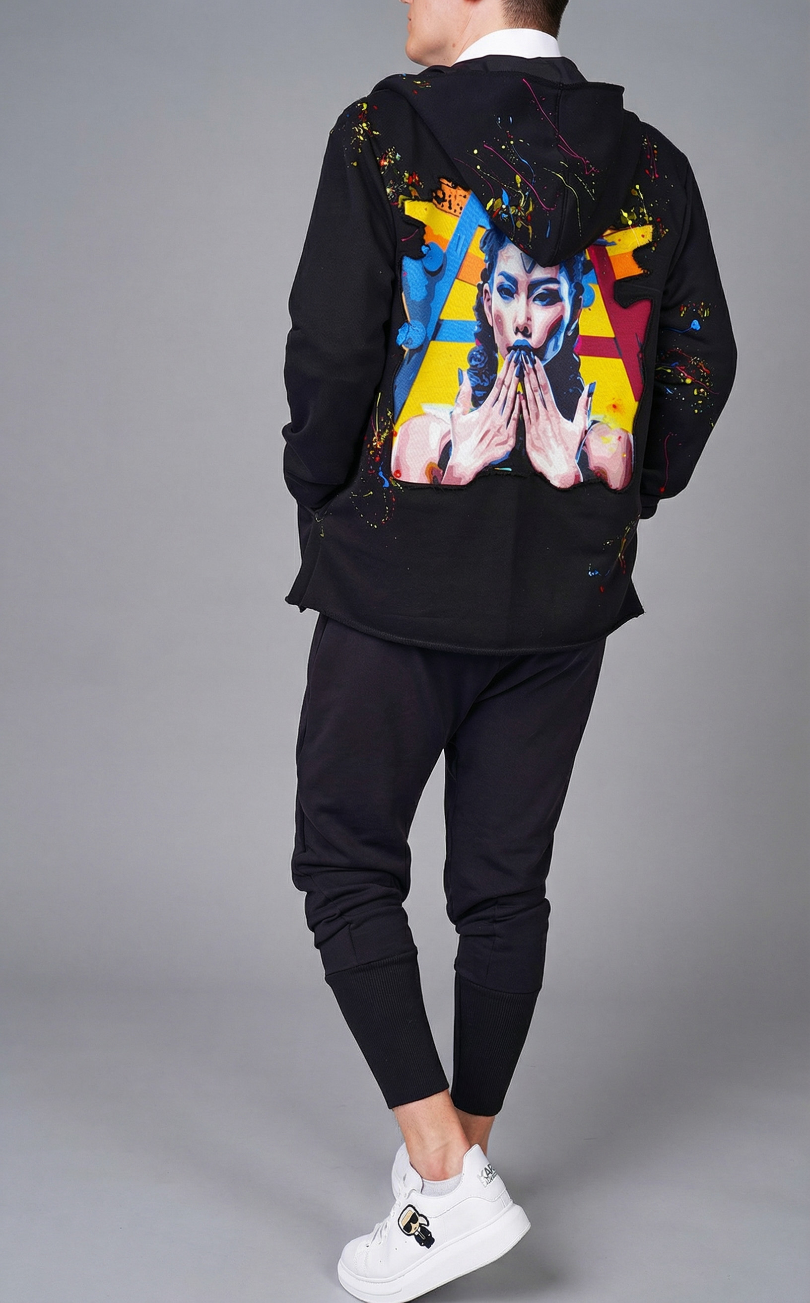 Hanorac cu elemente handmade, pictat manual 7-Ani MHL6134 Hanorac cu elemente handmade, pictat manual MHL6134