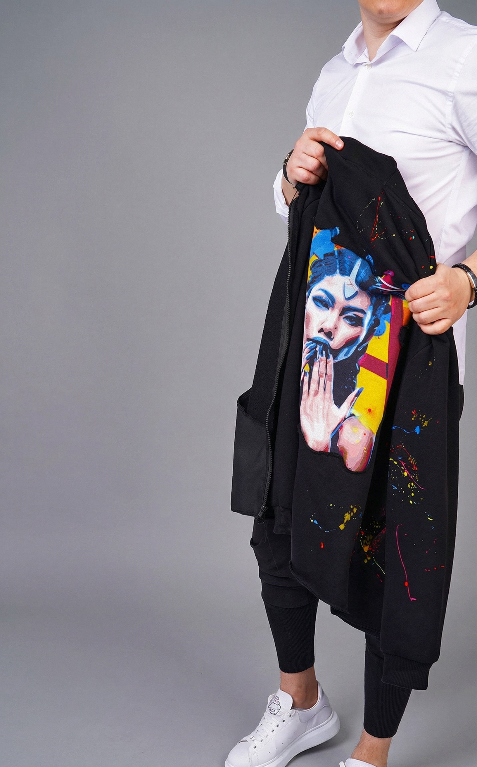 Hanorac cu elemente handmade, pictat manual 7-Ani MHL6134 Hanorac cu elemente handmade, pictat manual MHL6134