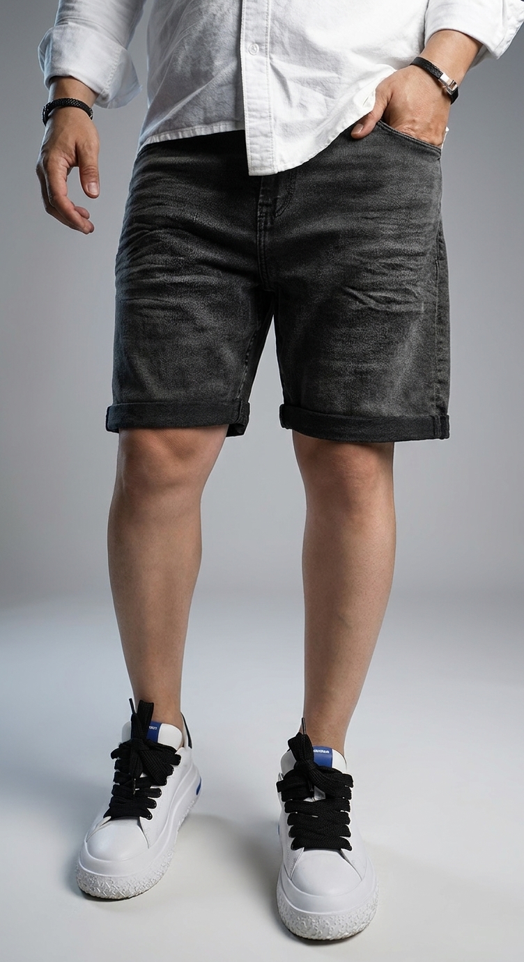 Blugi scurti Gray Business - croială la comandă CustomFit, imaginea 9