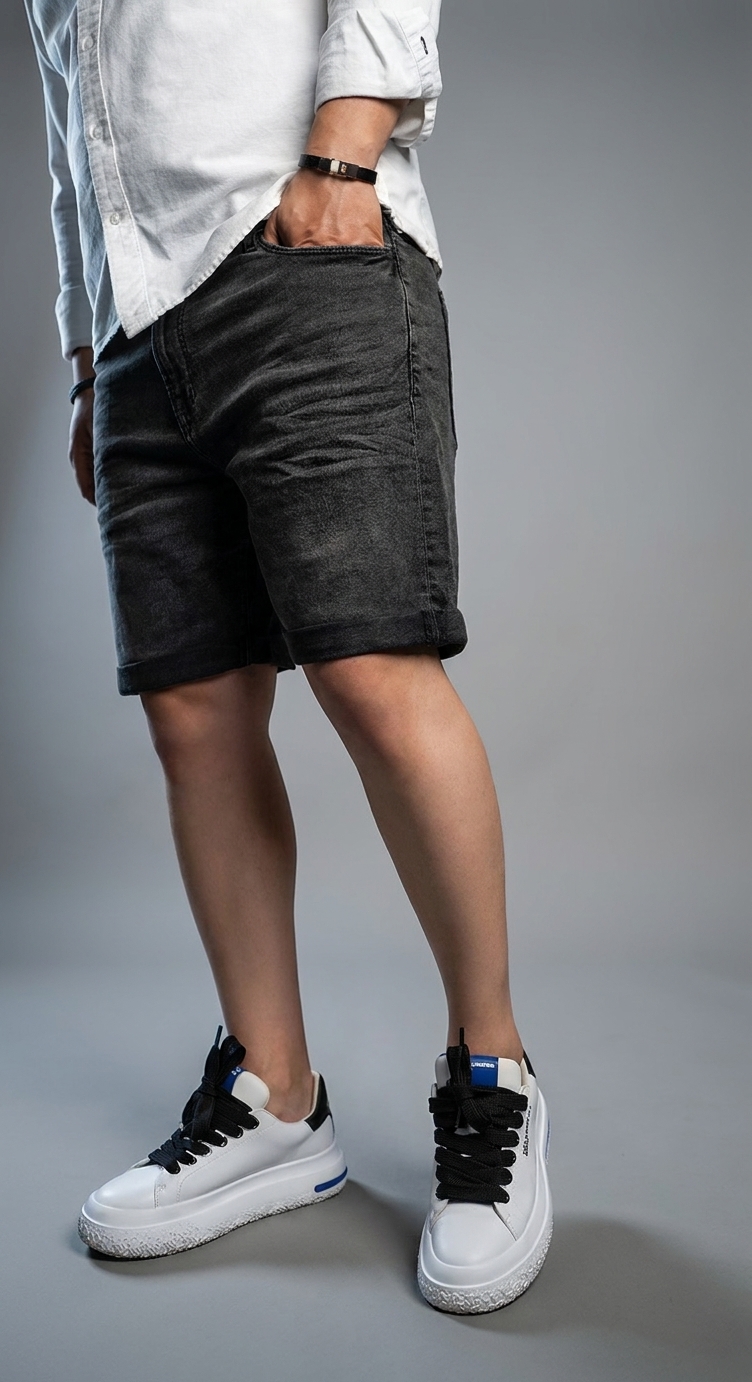 Blugi scurti Gray Business - croială la comandă CustomFit, imaginea 8