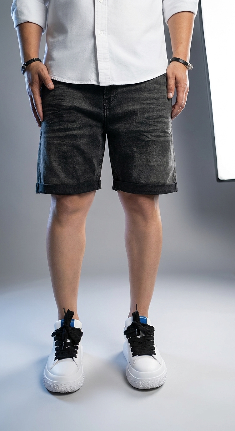 Blugi scurti Gray Business - croială la comandă CustomFit, imaginea 3