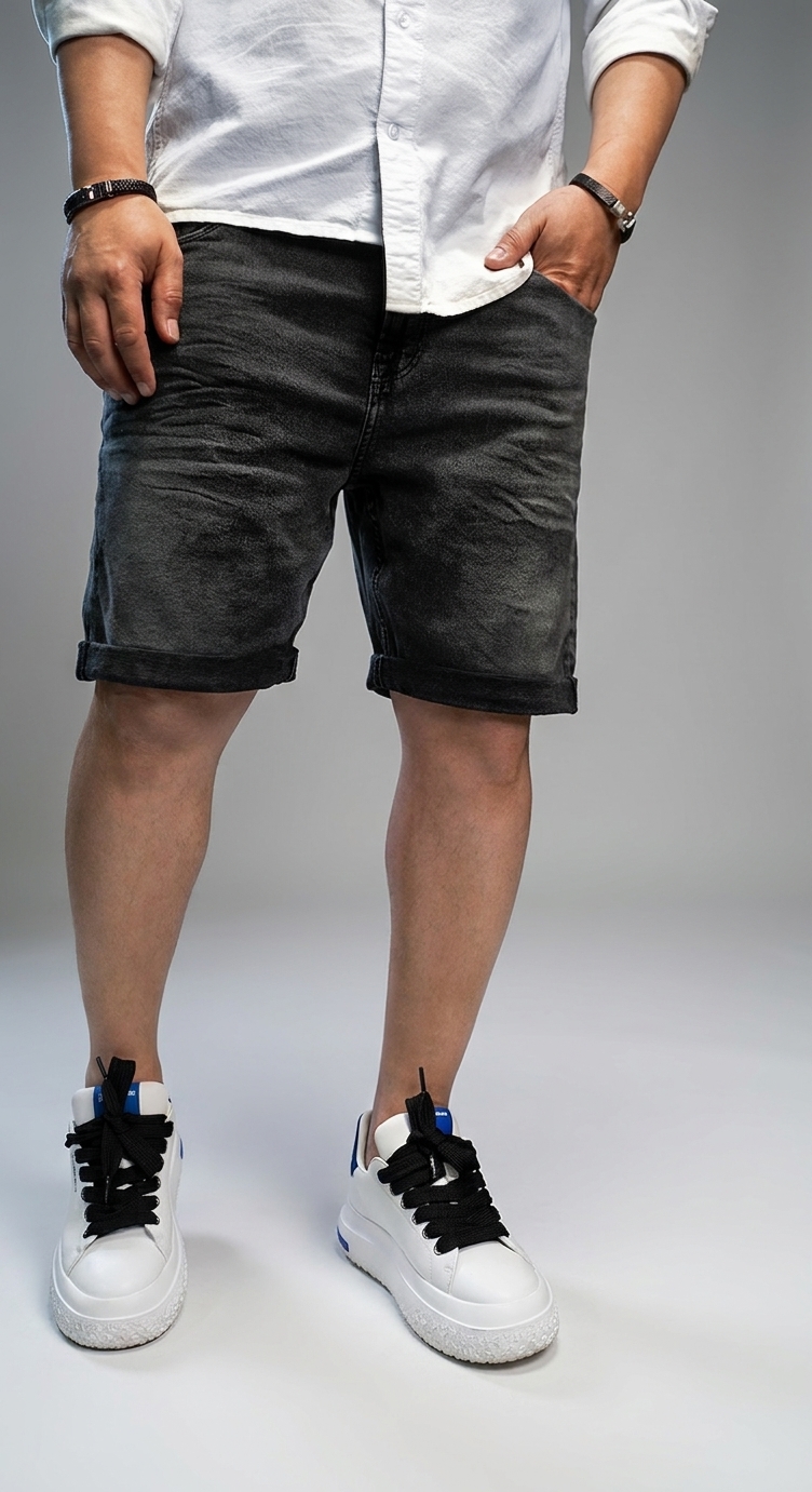 Blugi scurti Gray Business - croială la comandă CustomFit, imaginea 2