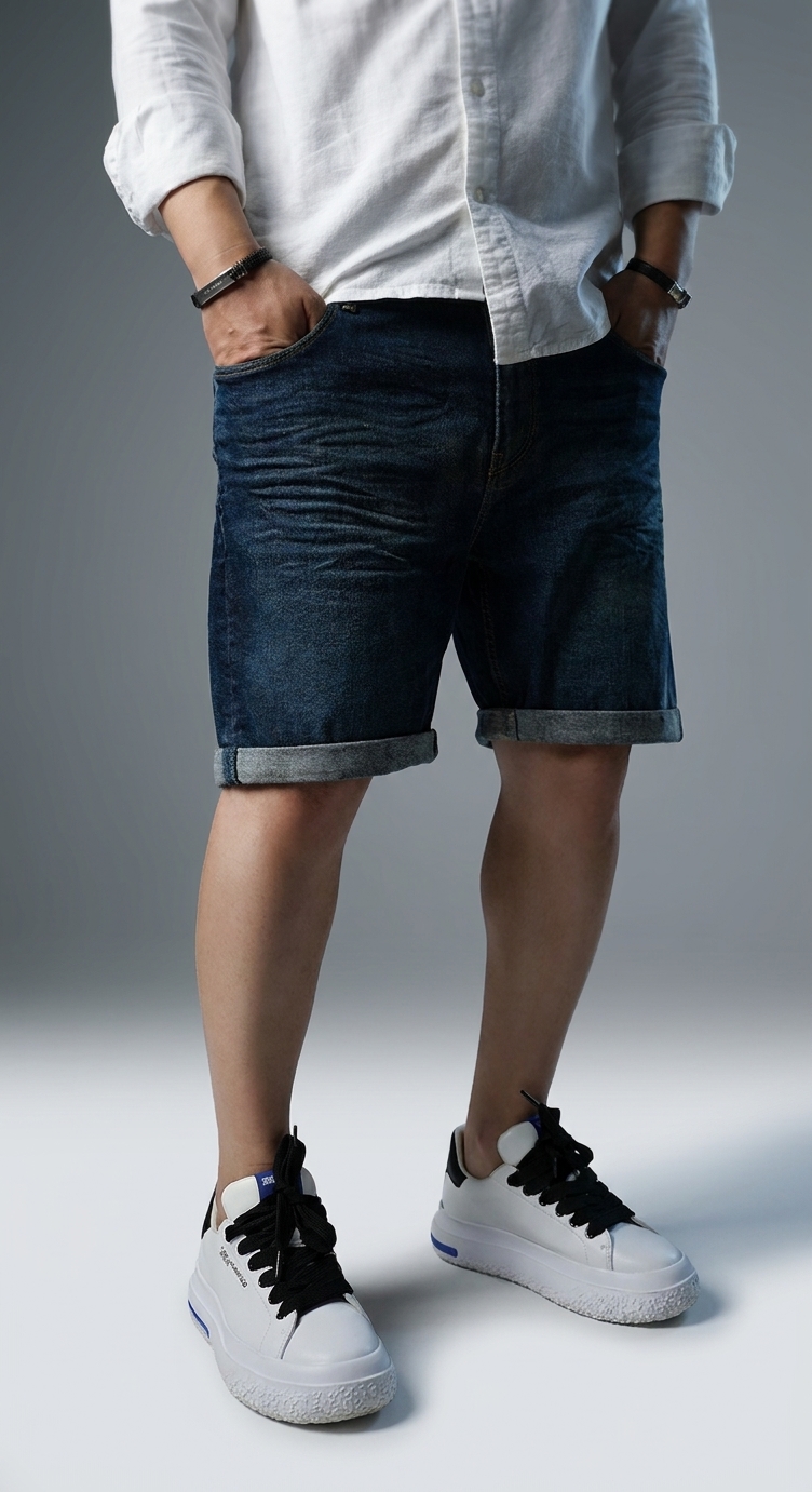 Blugi scurti BLUE BUSINESS - croială la comandă CustomFit, imaginea 2