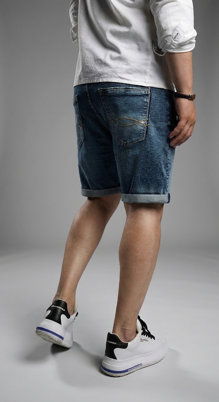 Blugi scurti perfect blue - croială la comandă CustomFit, imaginea 4