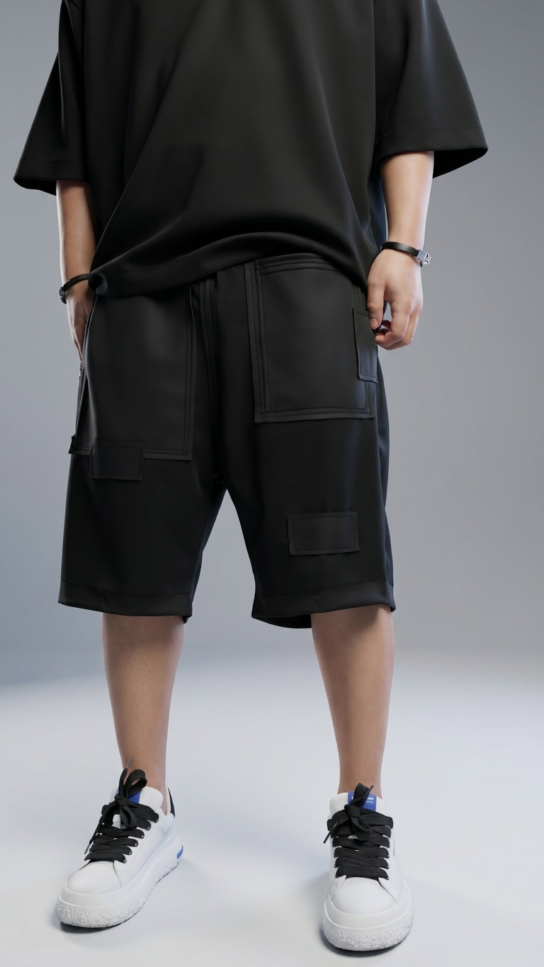 Pantaloni scurti Black Relaxed - croială la comandă CustomFit, imaginea 7
