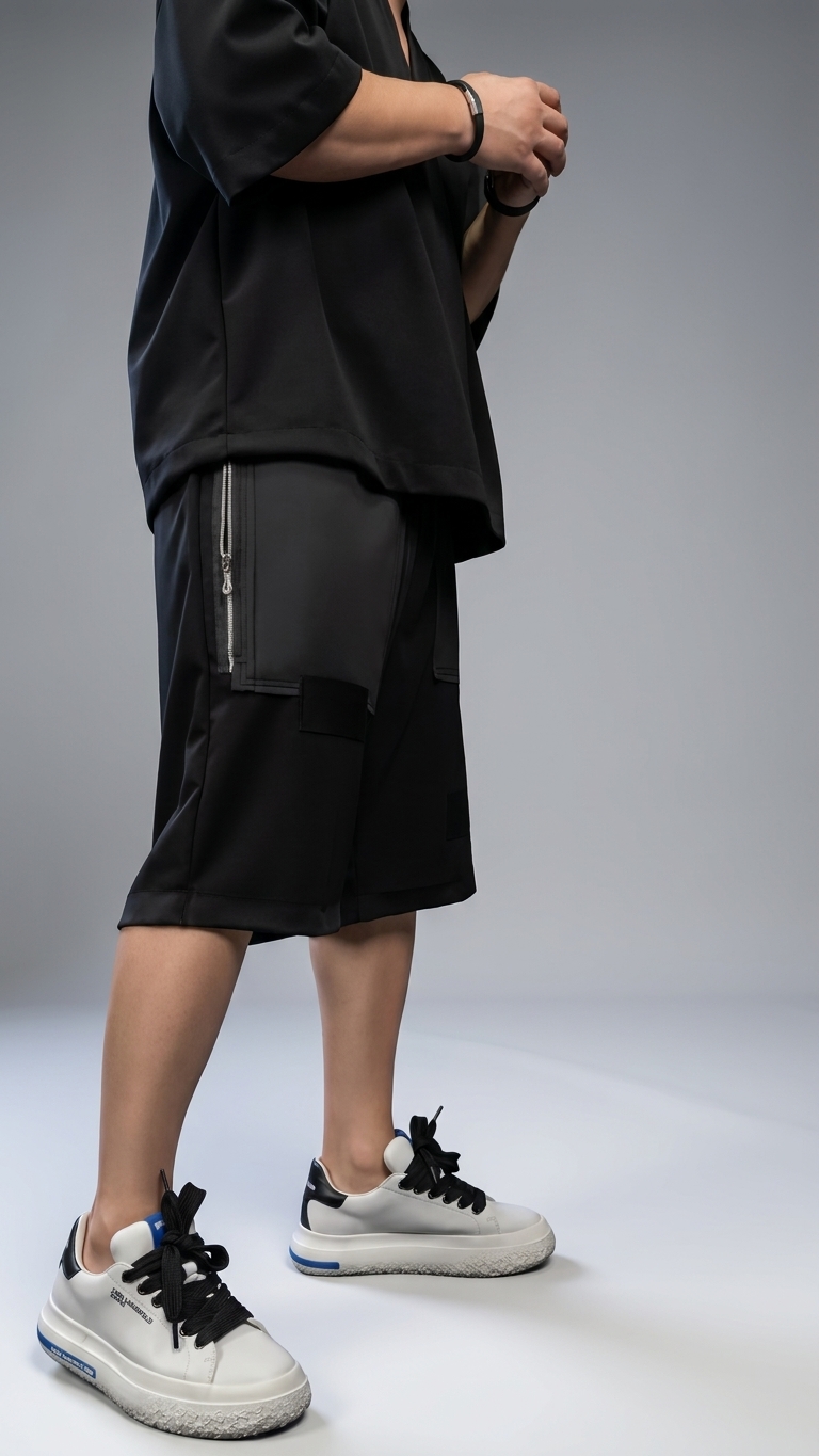 Pantaloni scurti Black Relaxed - croială la comandă CustomFit, imaginea 4