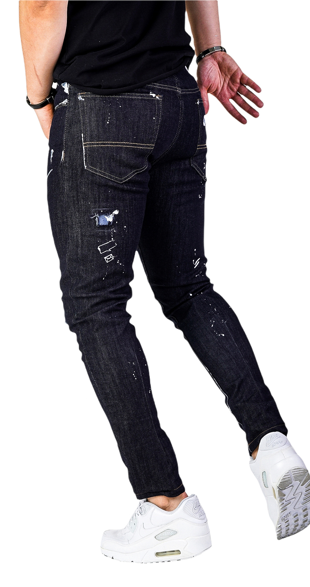 Blugi in editie limitata, pictati manual jeans MJL5615 Blugi in editie limitata, pictati manual MJL5615