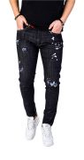 Blugi in editie limitata, pictati manual jeans MJL5615 Blugi in editie limitata, pictati manual MJL5615