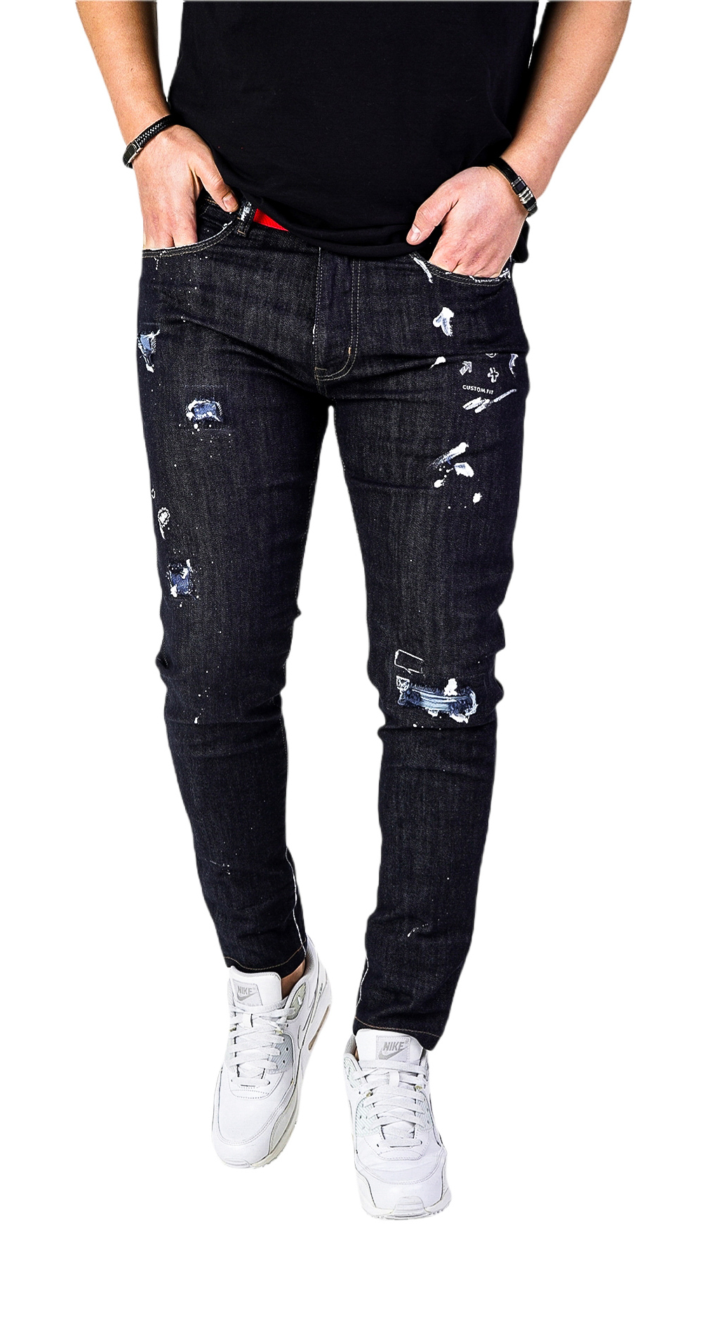 Blugi in editie limitata, pictati manual jeans MJL5615 Blugi in editie limitata, pictati manual MJL5615