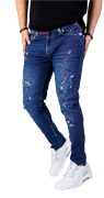 Blugi handmade, elemente muzicale jeans MJL5616 Blugi handmade, elemente muzicale MJL5616