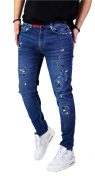Blugi handmade, elemente muzicale jeans MJL5616 Blugi handmade, elemente muzicale MJL5616