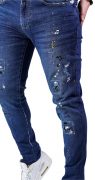 Blugi handmade, elemente muzicale jeans MJL5616 Blugi handmade, elemente muzicale MJL5616