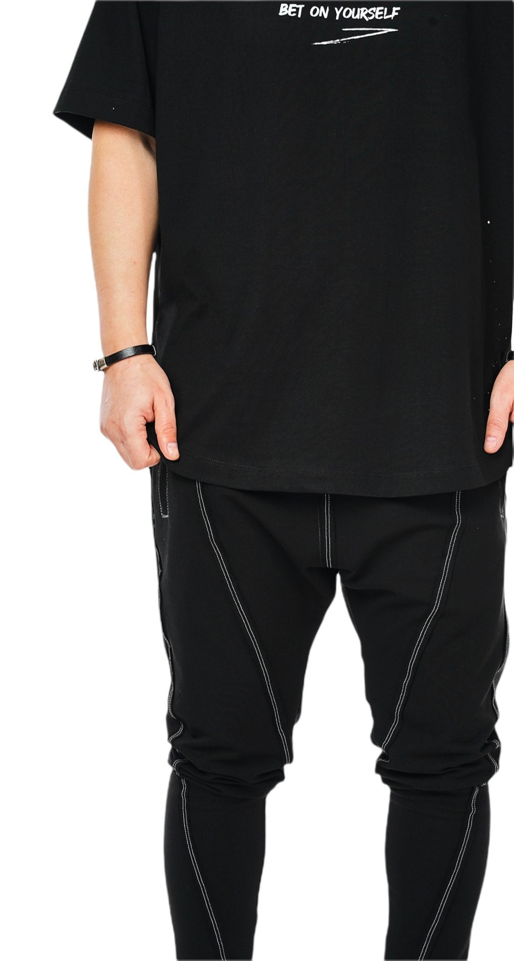Pantaloni cu semi-tur, crossed over cut MPL5410