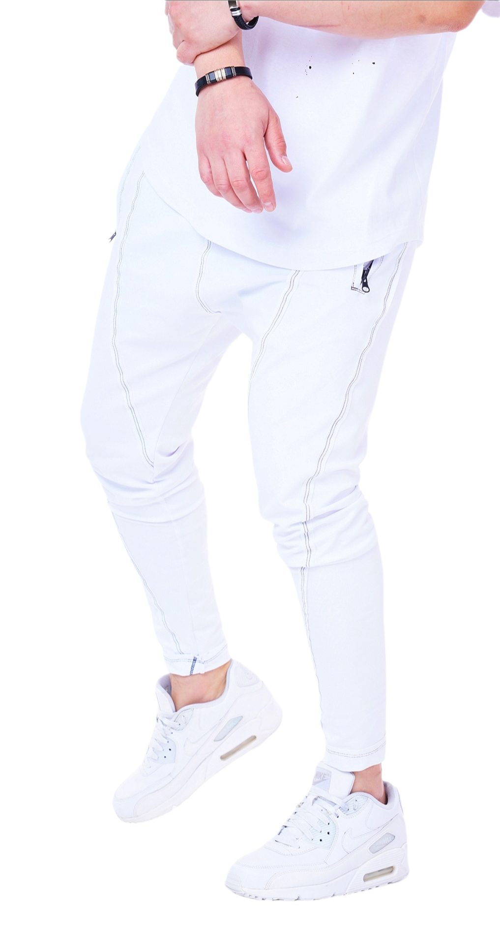 Pantaloni crossed over cut - White edition MPL5420