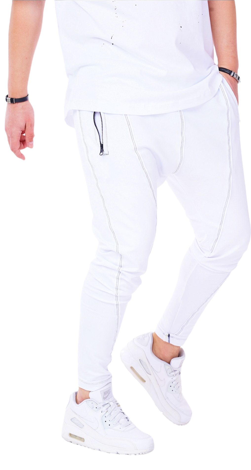 Pantaloni crossed over cut - White edition MPL5420