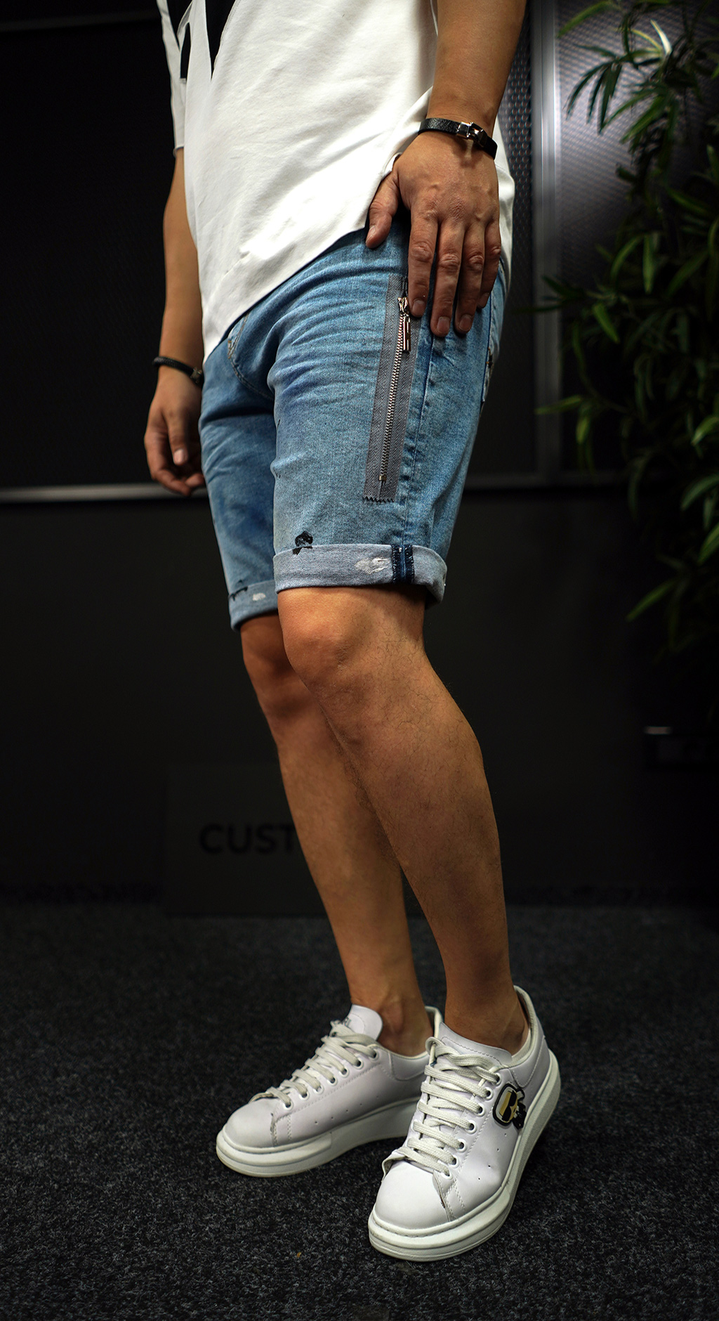 NEO White blue short jeans jeans scurti MSL7063 NEO White blue short jeans MSL7063