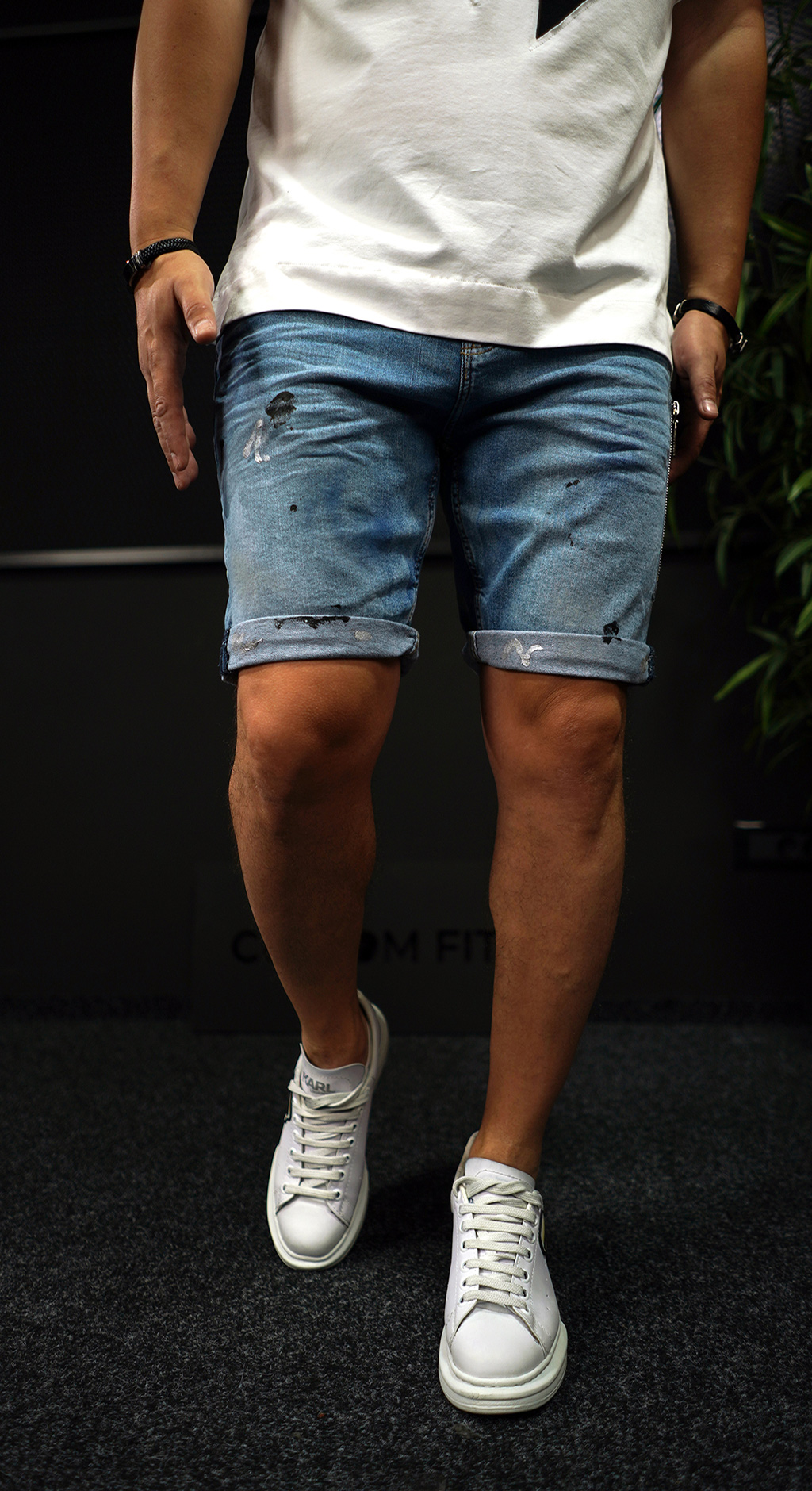 NEO White blue short jeans jeans scurti MSL7063 NEO White blue short jeans MSL7063