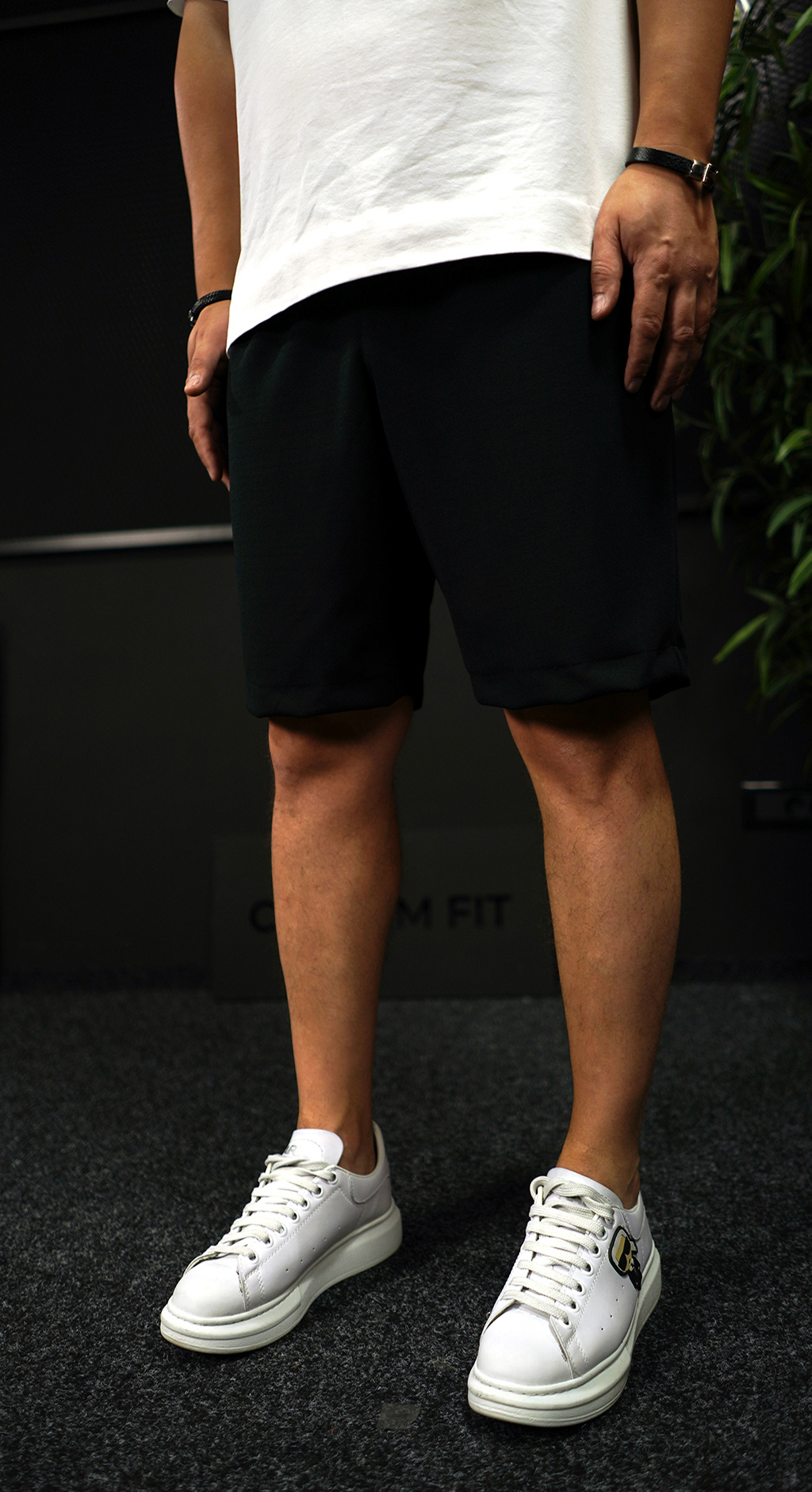 NEO BLACK OFFICE SHORT PANTS PANTALONI SCURTI ELEGANTI MSL7064 NEO BLACK OFFICE SHORT PANTS MSL7064