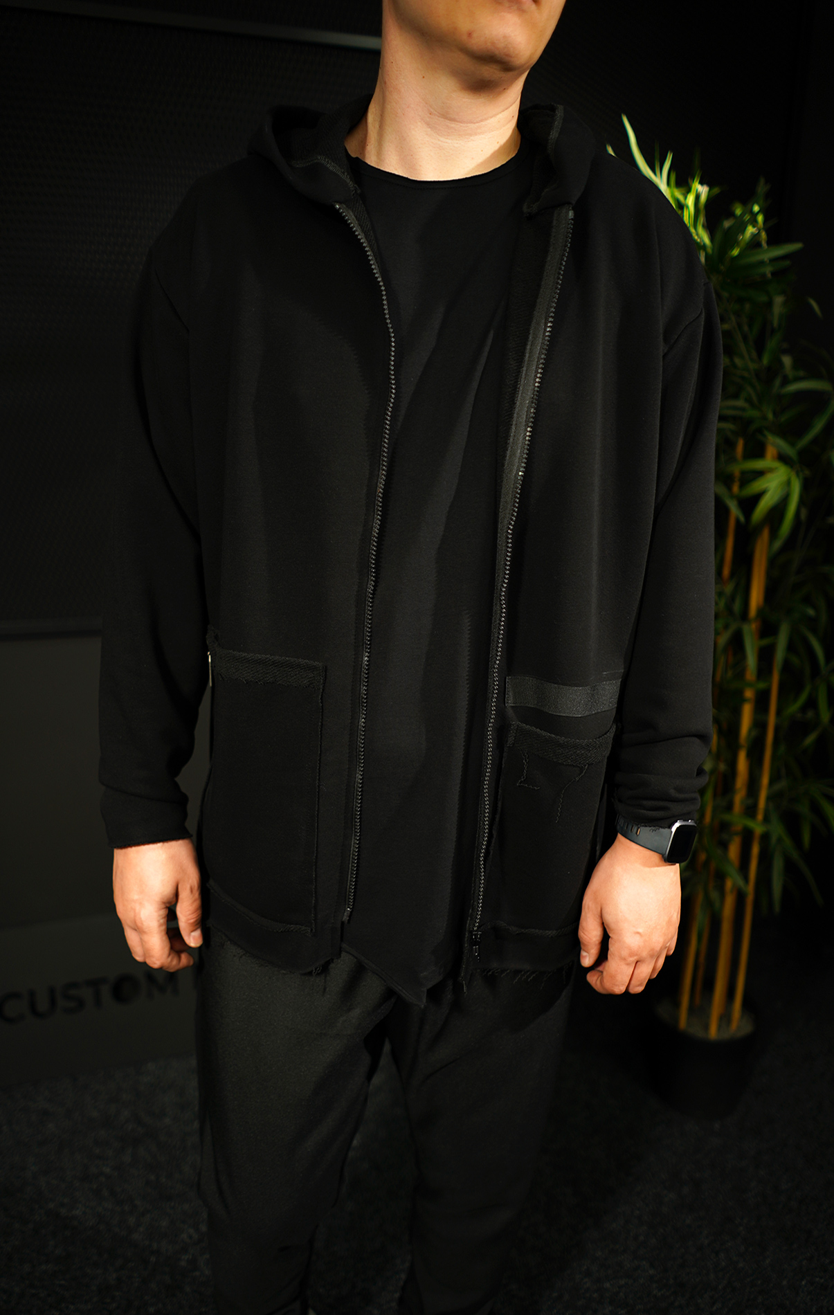 NEO Black KUBE Hoodie Hanorace MHL7010 NEO Black KUBE Hoodie MHL7010