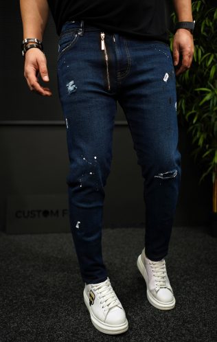NEO Dark-blue zipper jeans MJL7012
