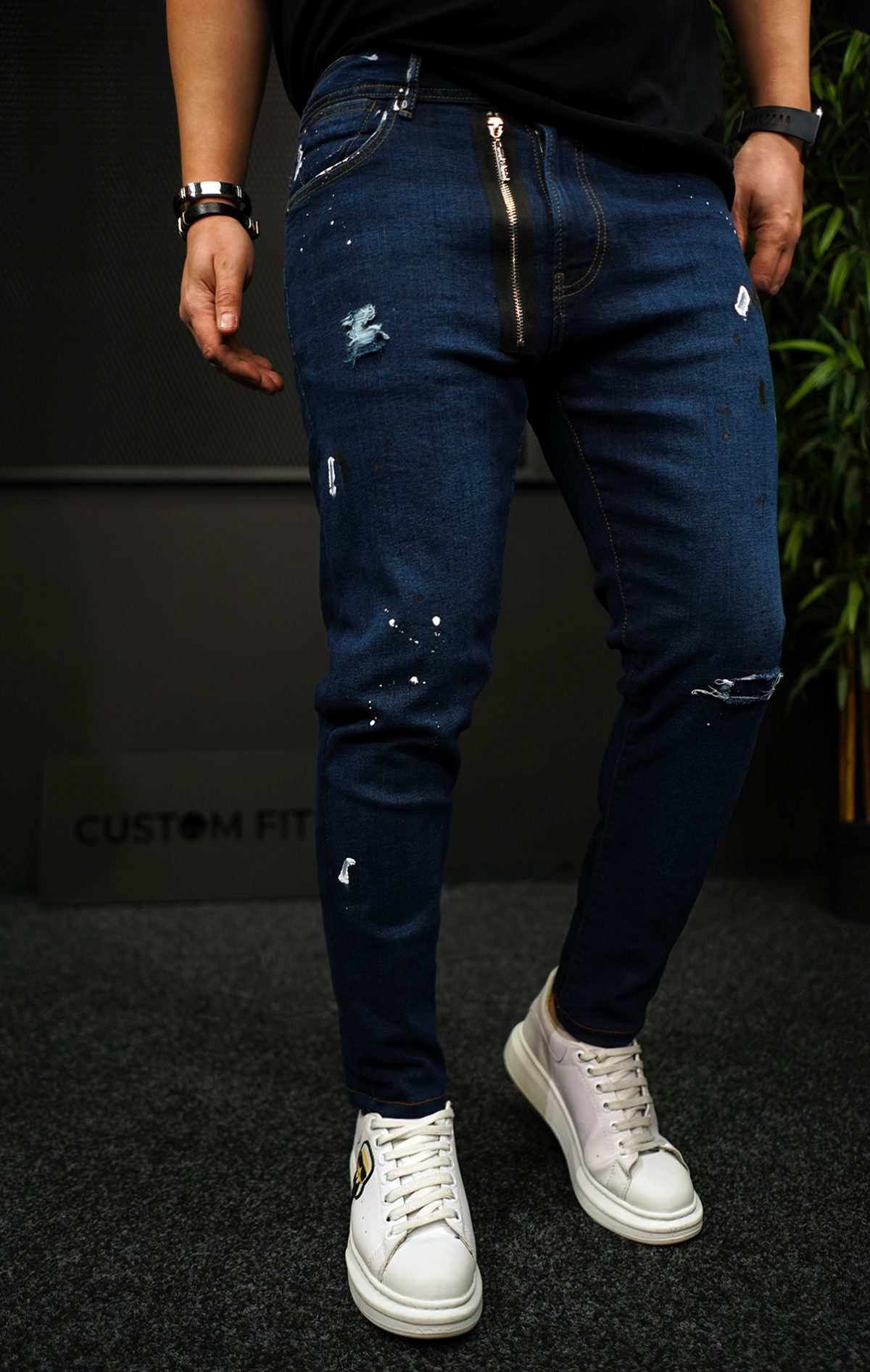 NEO Dark-blue zipper jeans MJL7012