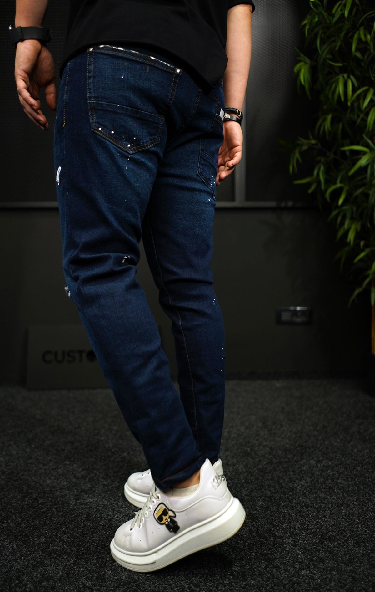 NEO Dark-blue zipper jeans MJL7012