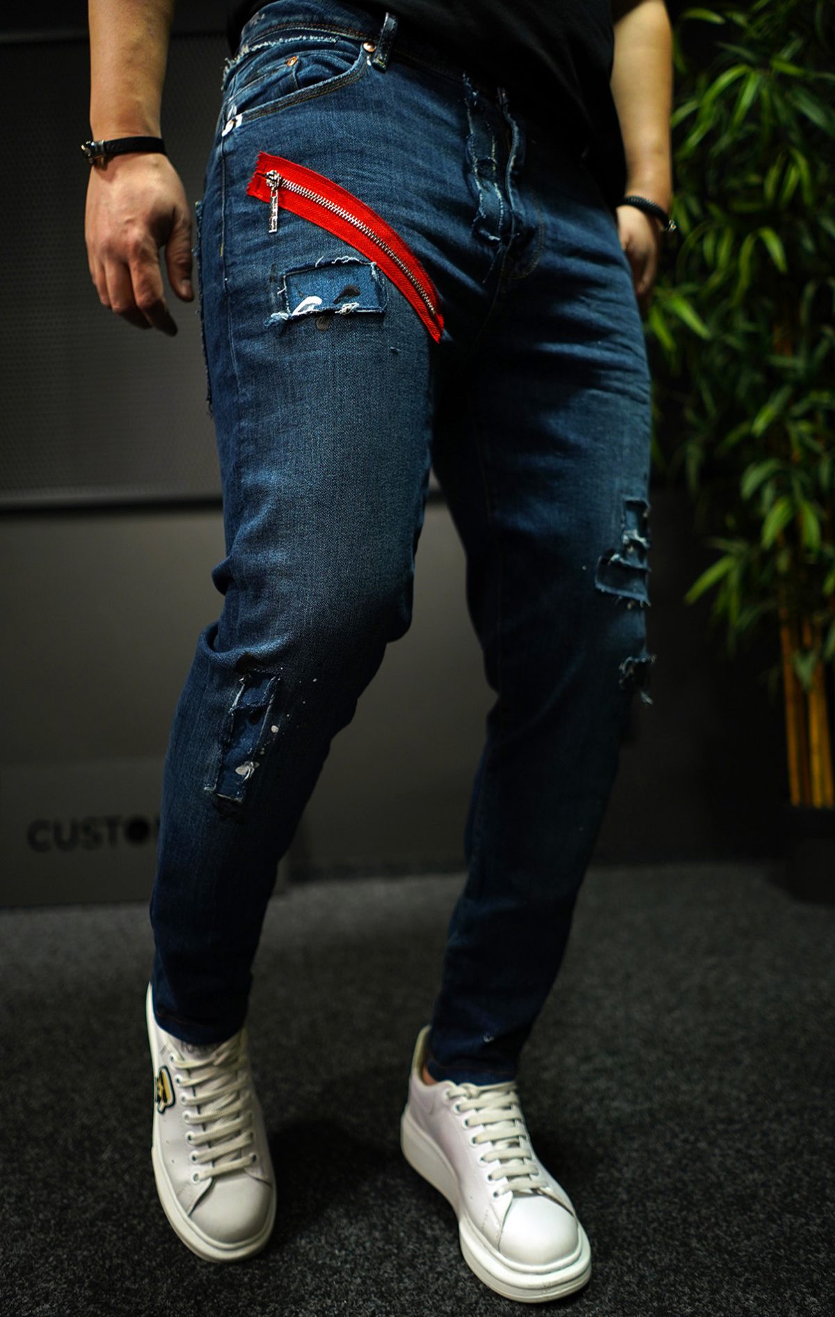 NEO BLUE-ZIPPER JEANS MJL7015