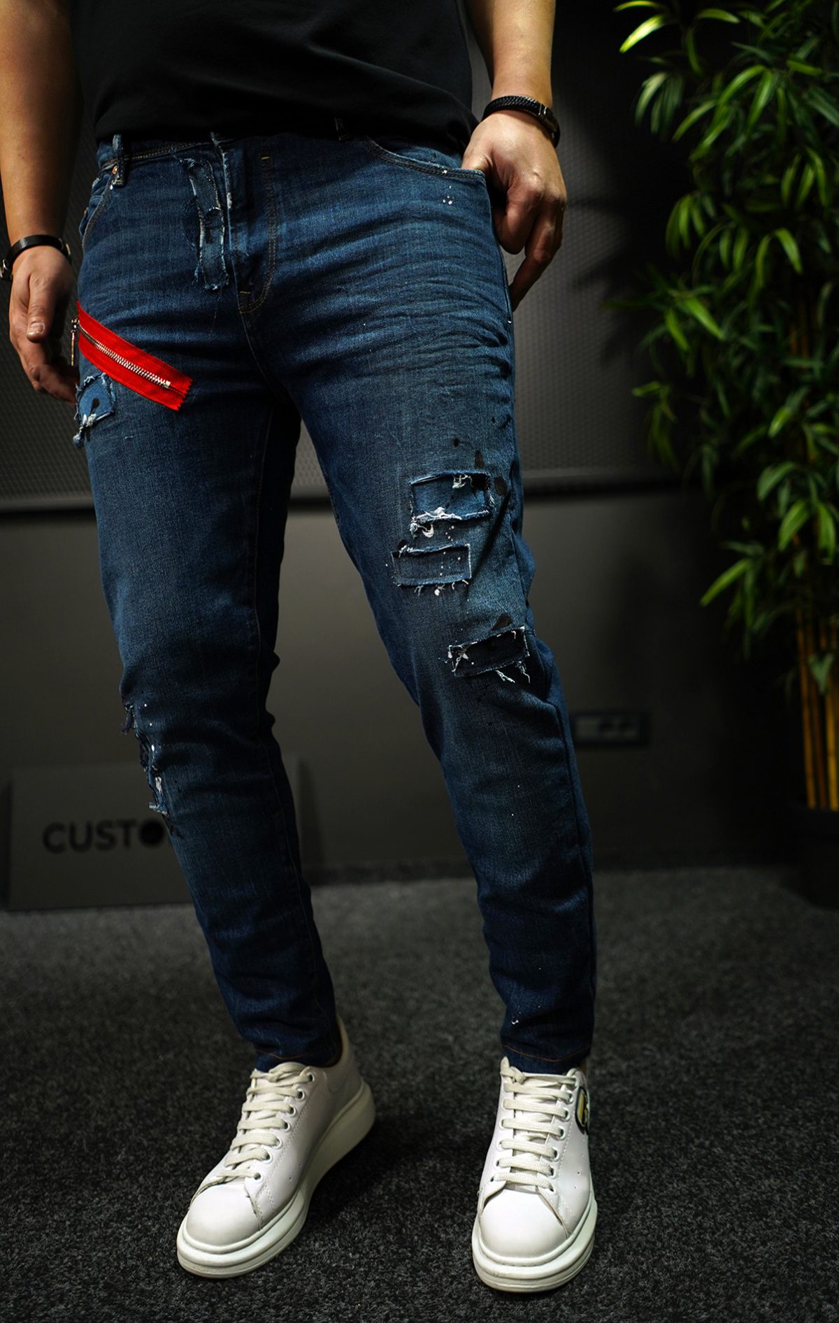 NEO BLUE-ZIPPER JEANS MJL7015