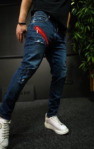NEO BLUE-ZIPPER JEANS MJL7015