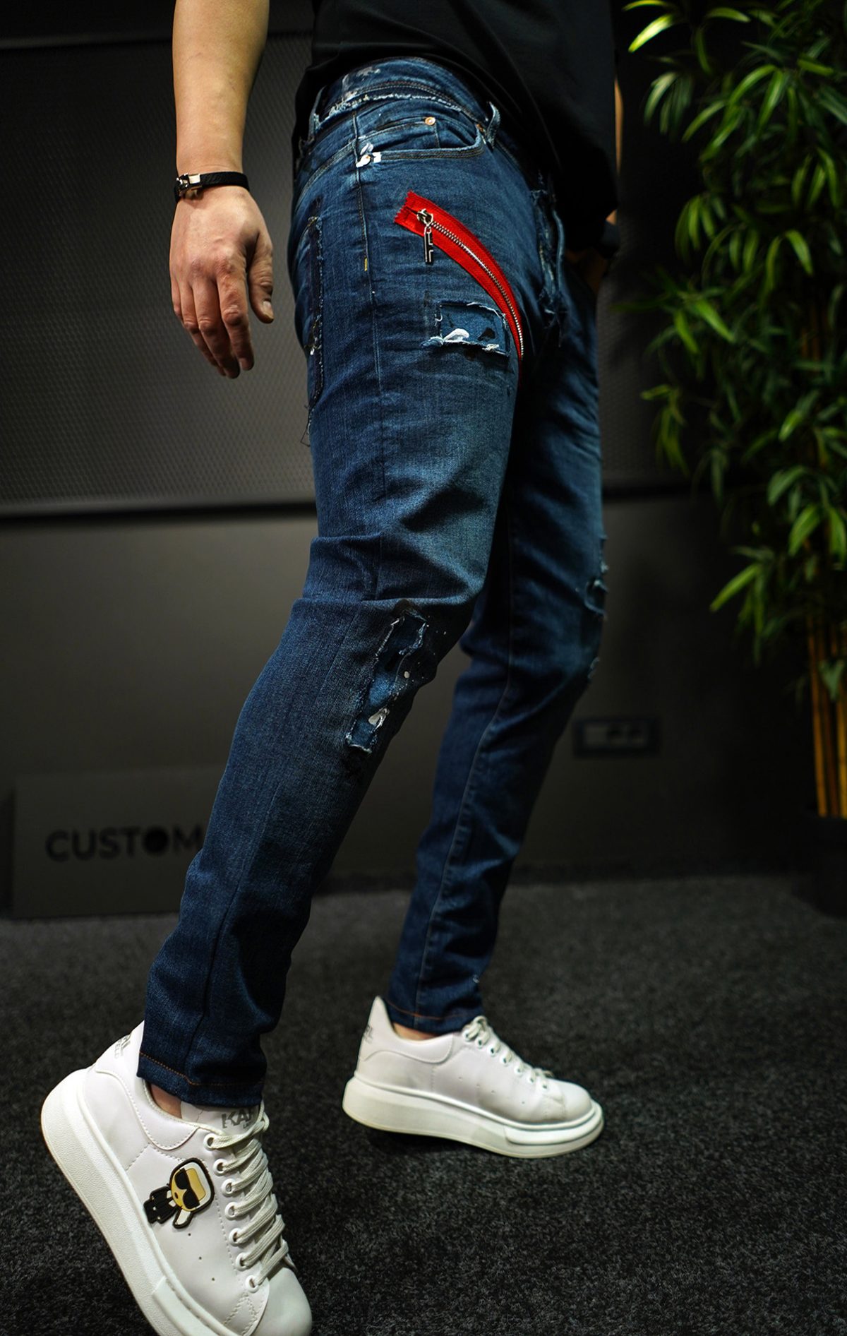 NEO BLUE-ZIPPER JEANS MJL7015