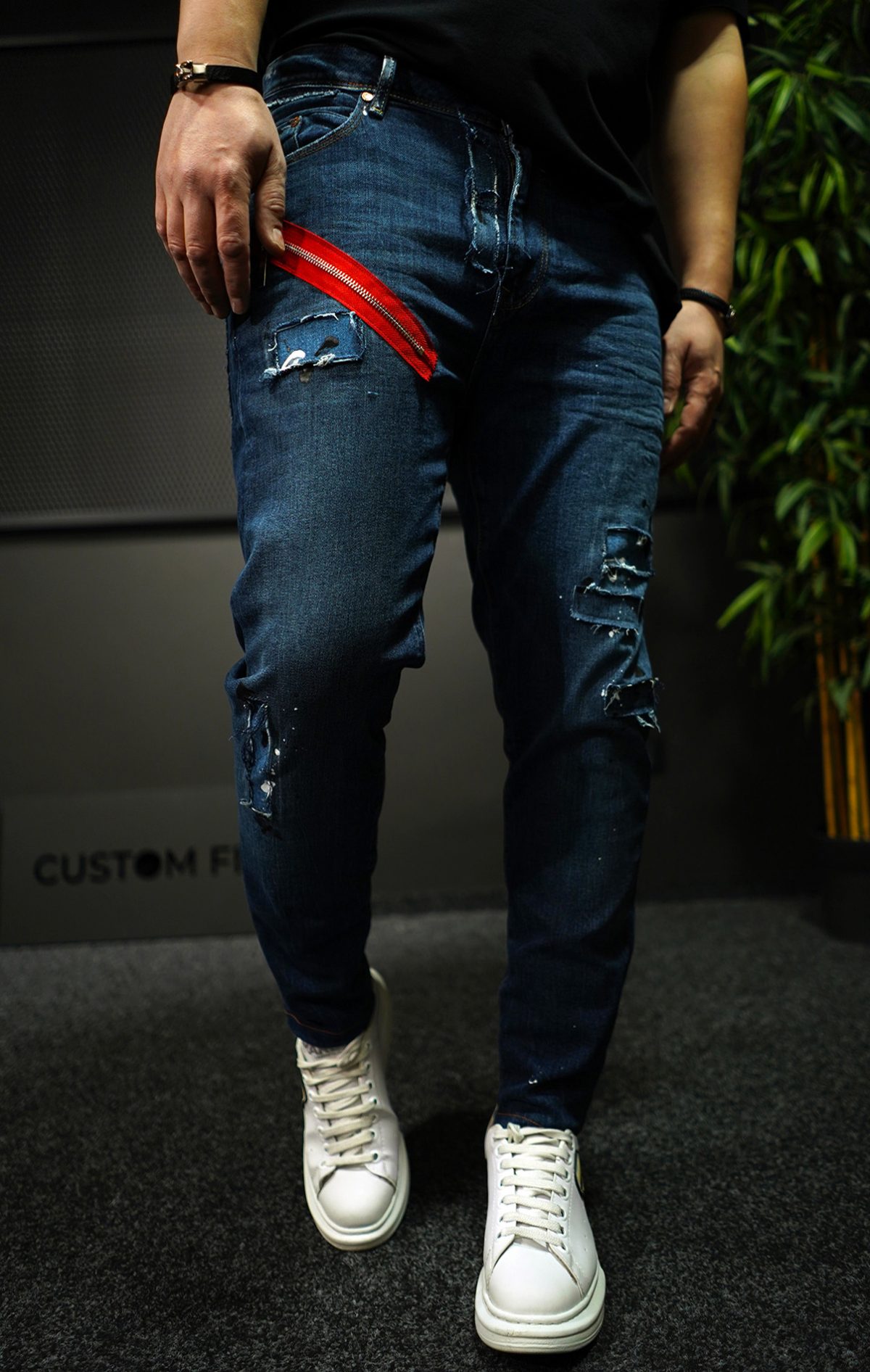 NEO BLUE-ZIPPER JEANS MJL7015