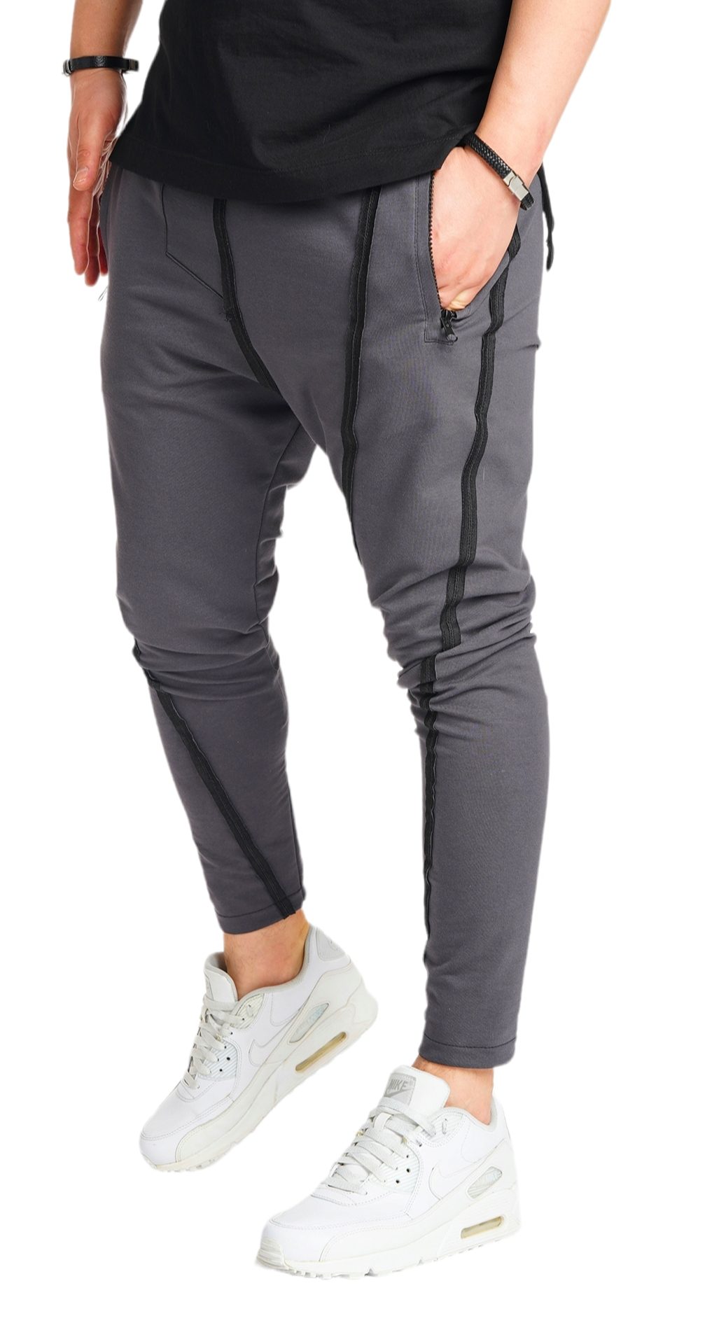 Pantaloni cu semi-tur, cusaturi raw MPL5700