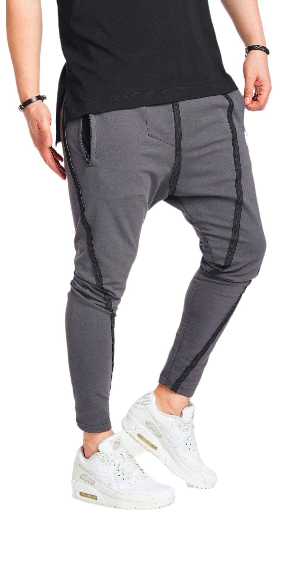 Pantaloni cu semi-tur, cusaturi raw MPL5700