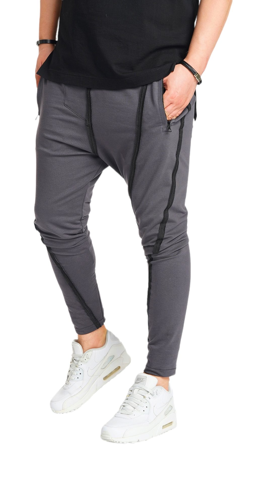 Pantaloni cu semi-tur, cusaturi raw MPL5700