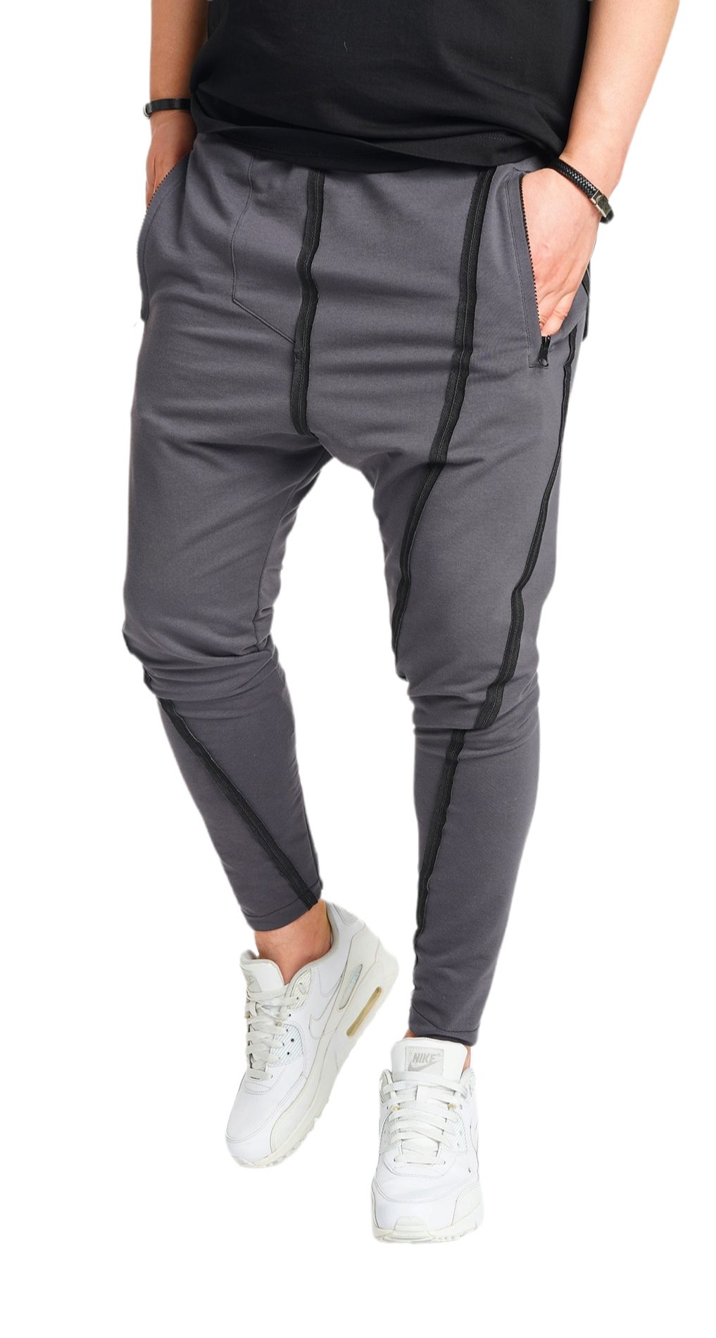 Pantaloni cu semi-tur, cusaturi raw MPL5700
