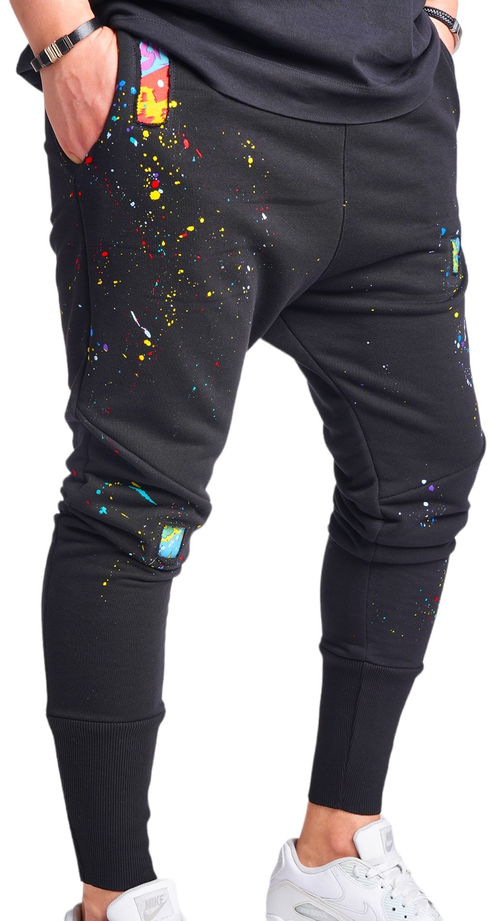Pantaloni cu semi-tur, pictati manual MPL5705