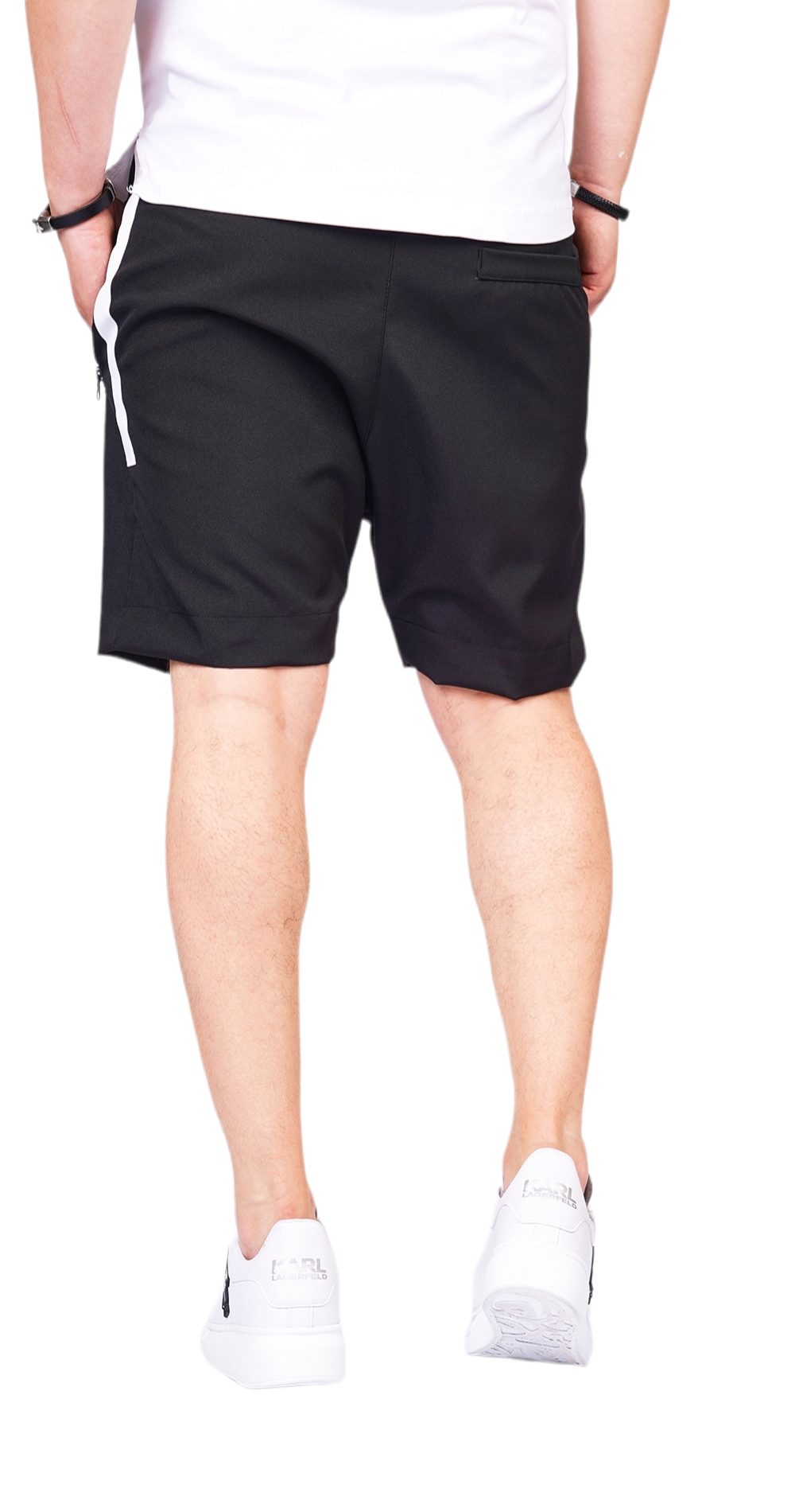 Pantaloni scurti cu banda alba eleganta MSL6209