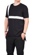 Tricou negru minimal line tricouri MTL6215 Tricou negru minimal line MTL6215