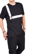 Tricou negru minimal line tricouri MTL6215 Tricou negru minimal line MTL6215
